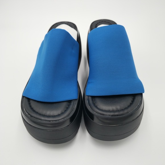 New Womens Steve Madden Platform Slide Sandals Blue Size 6m - Picture 2 of 5